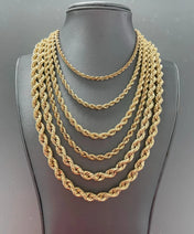 Gold Rope Chain Necklace & Bracelet Set