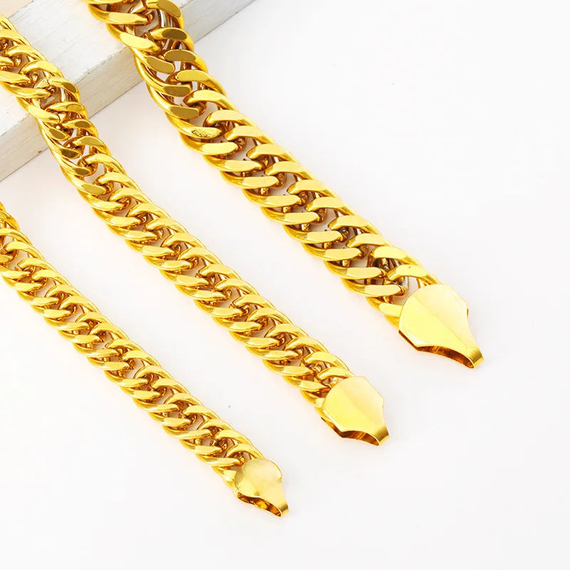 24K Gold Double Buckle Boss Necklace