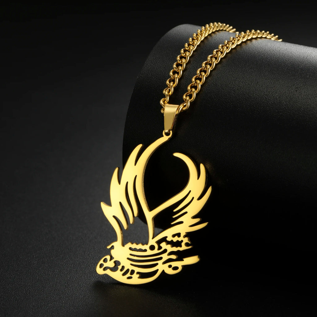 Winged Bird Totem Pendant Necklace — Stainless Steel