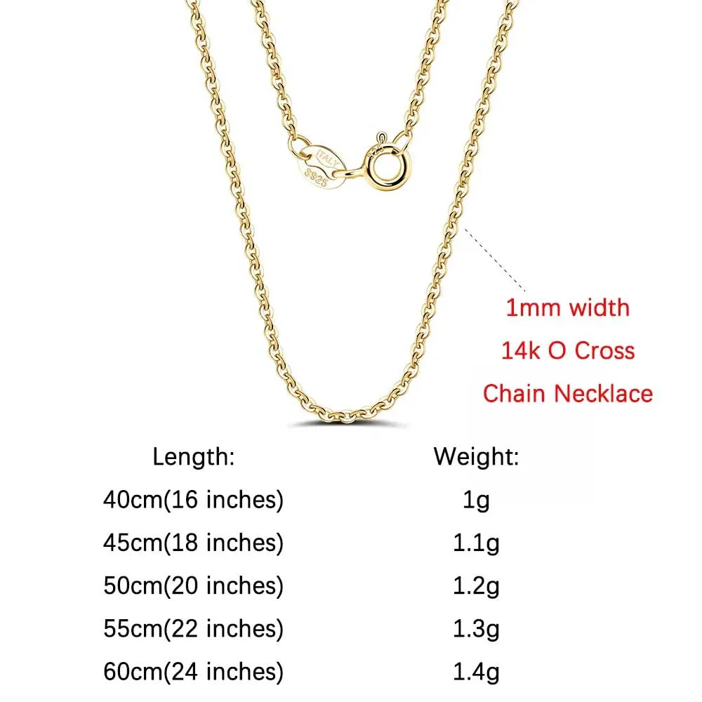ORSA JEWELS Genuine 925 Sterling Silver Paperclip Chopin Rope Cuban Figaro Box Cable Chain Necklace Simple Basic Chain