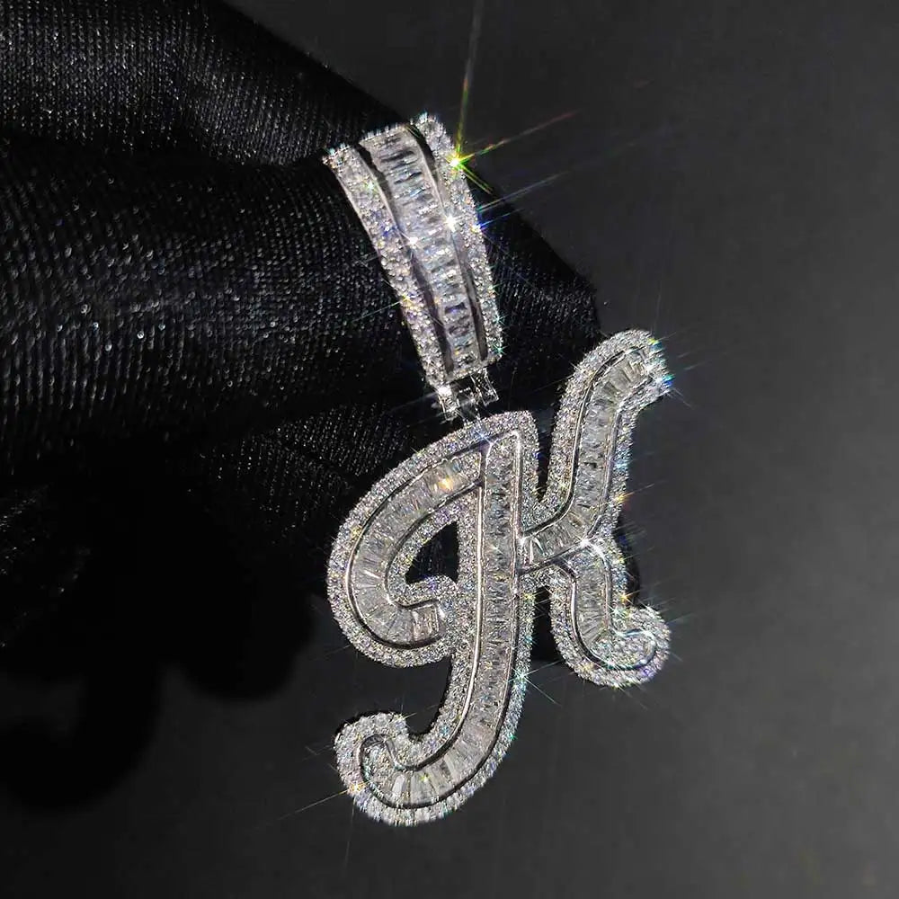 Iced Out Letter Initial Necklace Name