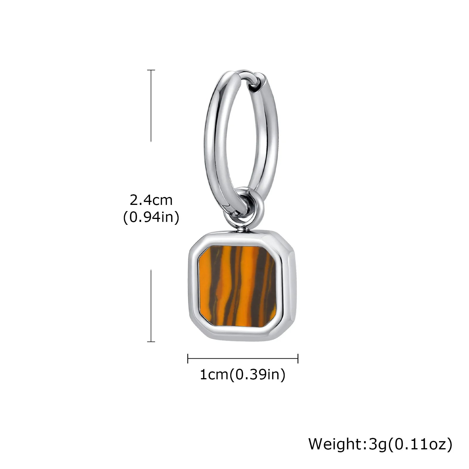 Natural Stone Huggie Hoop Earrings — SS