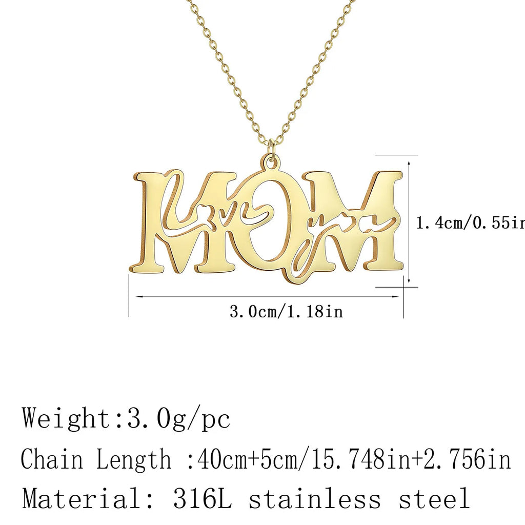 Mama Letter Pendant Necklace — Minimal