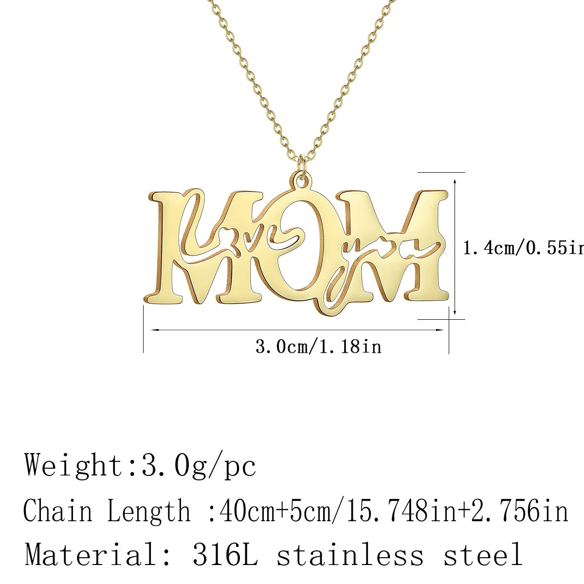 Mama Letter Pendant Necklace — Minimal