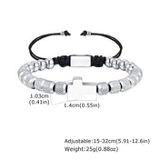 Cross Pineapple Bead Bracelet — Stainless Steel