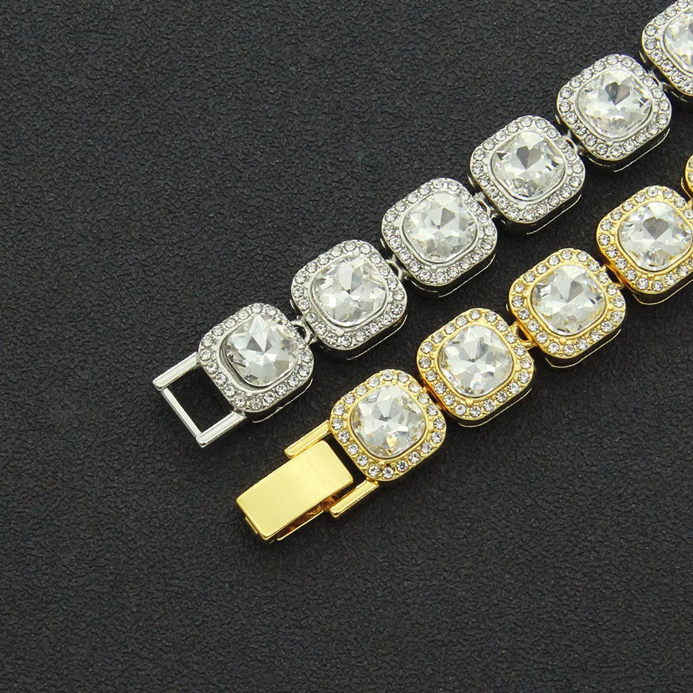 12MM Ice Chain Hip Hop Necklace For Men Neck Tennis Chain Jewelry Accessories