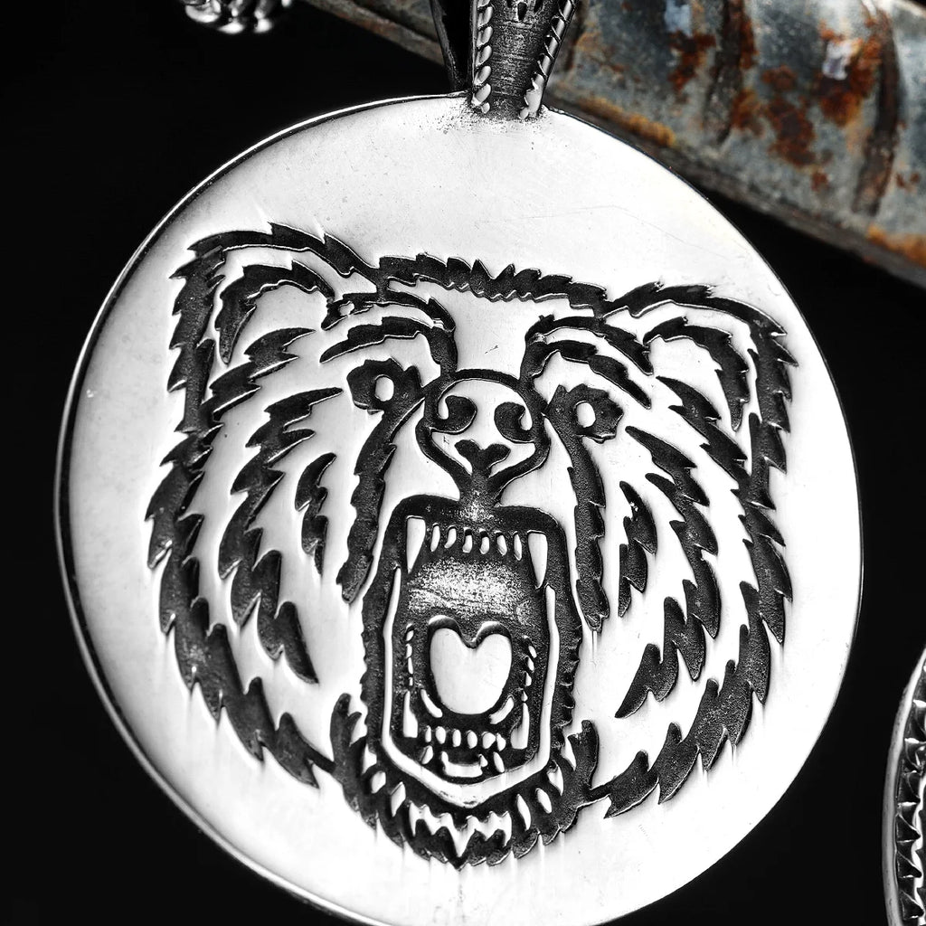 BearTexture Animal Men Necklaces With Pendant Stainless Steel Jewelry for Male Women Punk Hip Hop Accessories Gifts Wholesale