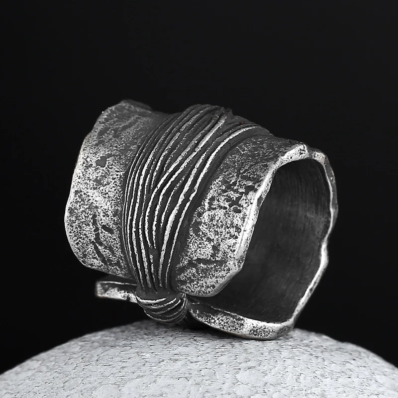 Stainless Steel Viking Simple Ring vintage Hammer retro punk Classic Ring Male finger Love Jewelry for man Gift OSR514