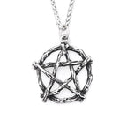 Classic Vintage Seal of Lucifer Satanic Pendant Stainless Steel Black Simple Pentagram Group Necklace For Men Biker
