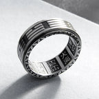 Stainless Steel Tai Chi Spinner Ring Statement