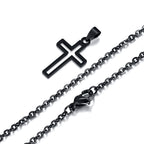 Casual Hollow Cross Necklaces for Men Boys,Waterproof Stainless Steel Cross Pendant Necklace,Religious Faith Prayer Jewelry Gift