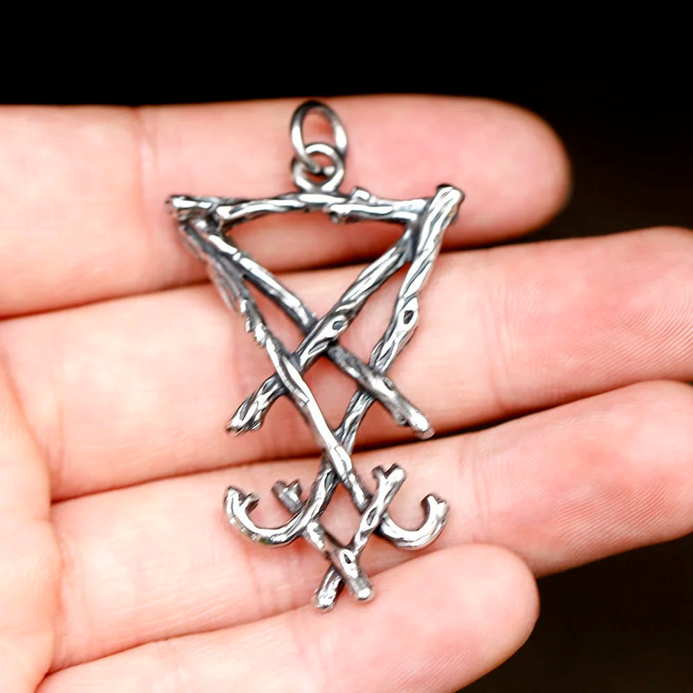 new Classic Lucifer Pendant necklace For Man Stainless Steel Good Detail Fashion religion Jewelry for gift free shipping