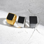 Square Signet Ring — Stainless Steel
