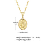 Virgin Mary Figaro Chain Pendant — SS