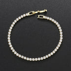 Fashion 2.5mm Zirconia Tennis Bracelet for Women Crystal Charm Designer Tennis Thin Chain Bracelet on Hand Wedding