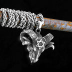 Viking Horned Ram Head Necklace — Nordic Amulet, Stainless Steel