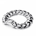 Punk Rock Viking Cuban Curb Bracelet Wrist Men Retro Hiphop Stainless Steel Charm Chain Male Dragon Bracelets Bangle