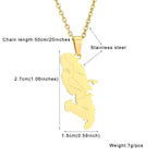 Martinique Map Pendant Necklace — Stainless Steel