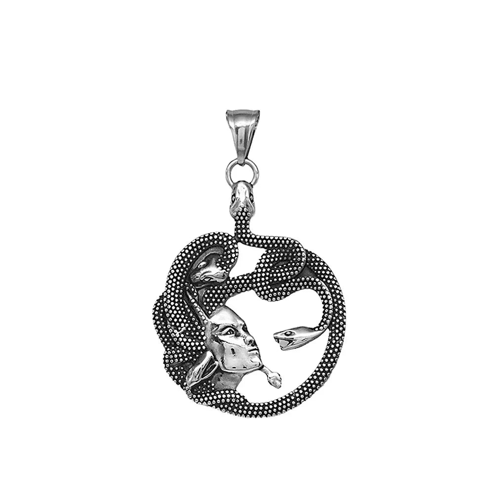Retro Medusa Pendant Necklace Punk Gothic Snake Shaped Fashion Jewelry For Men Women Gathering Party Birthday Holiday