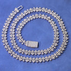 Iced Out Cross Chain Necklace Stainless Steel CZ