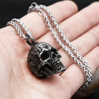 Gothic Dark Skull Stainless Steel Pendant Necklace