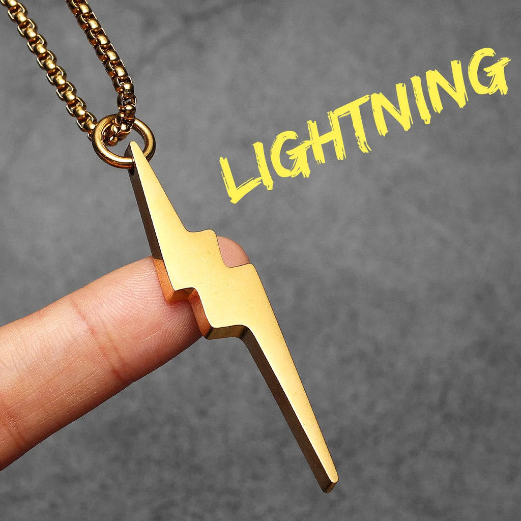 Lightning Minimal Pendant — Stainless Steel