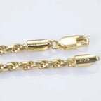 Two-Tone 925 Silver Rope Chain Necklace 3/5MM PVD