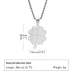 Four Leaf Clover Pendant Necklace — Stainless Steel