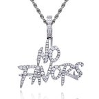 Iced Out Letter Pendant — 14K Gold