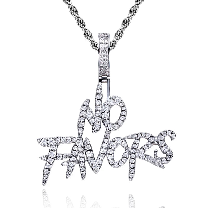 Iced Out Letter Pendant — 14K Gold