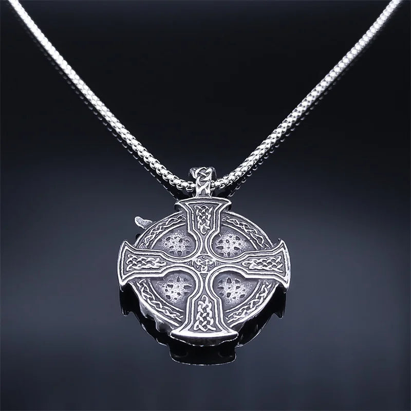 Cross Odin Steel Pendant Nordic Mythology Viking