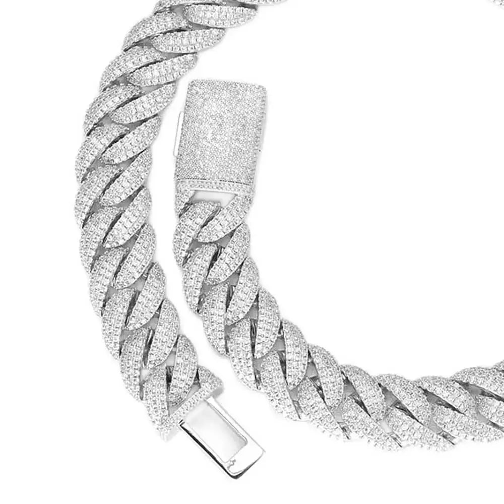 Rose Gold Cuban Chain Necklace Iced Out 22MM