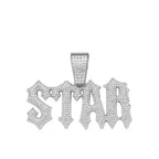 Iced Out Star Pendant Necklace with Cuban Chain