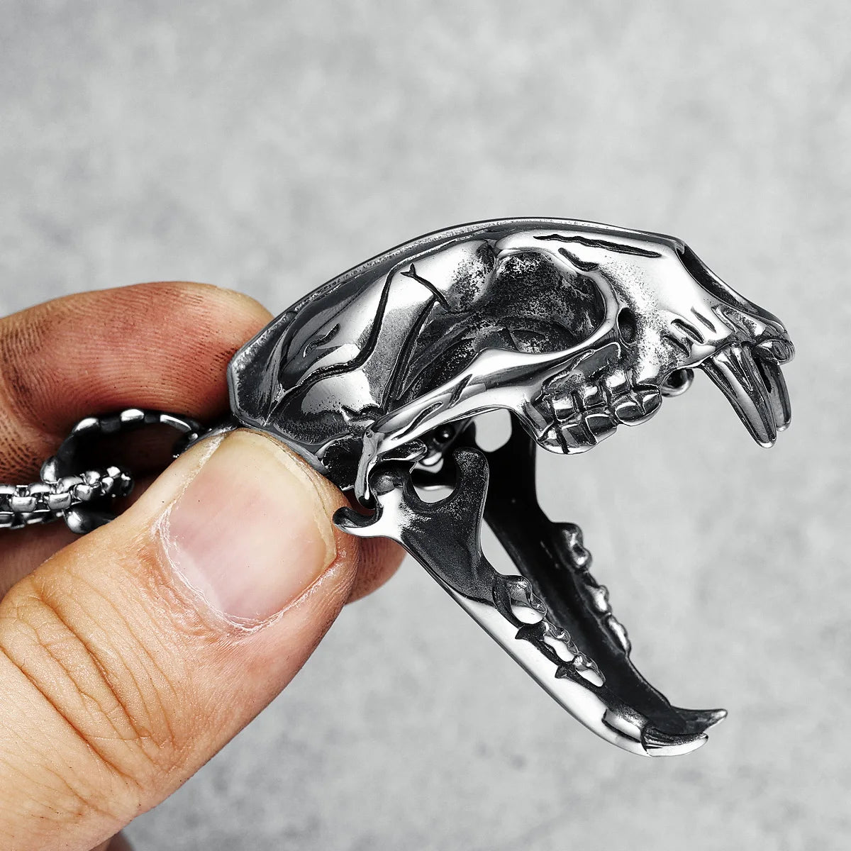 Gothic Skeleton Stainless Steel Pendant Necklace