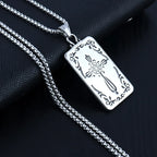 Silver Compass Pendant Necklace Stainless Steel