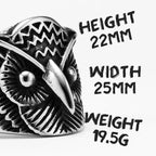 Owl Bird Ring — Stainless Steel