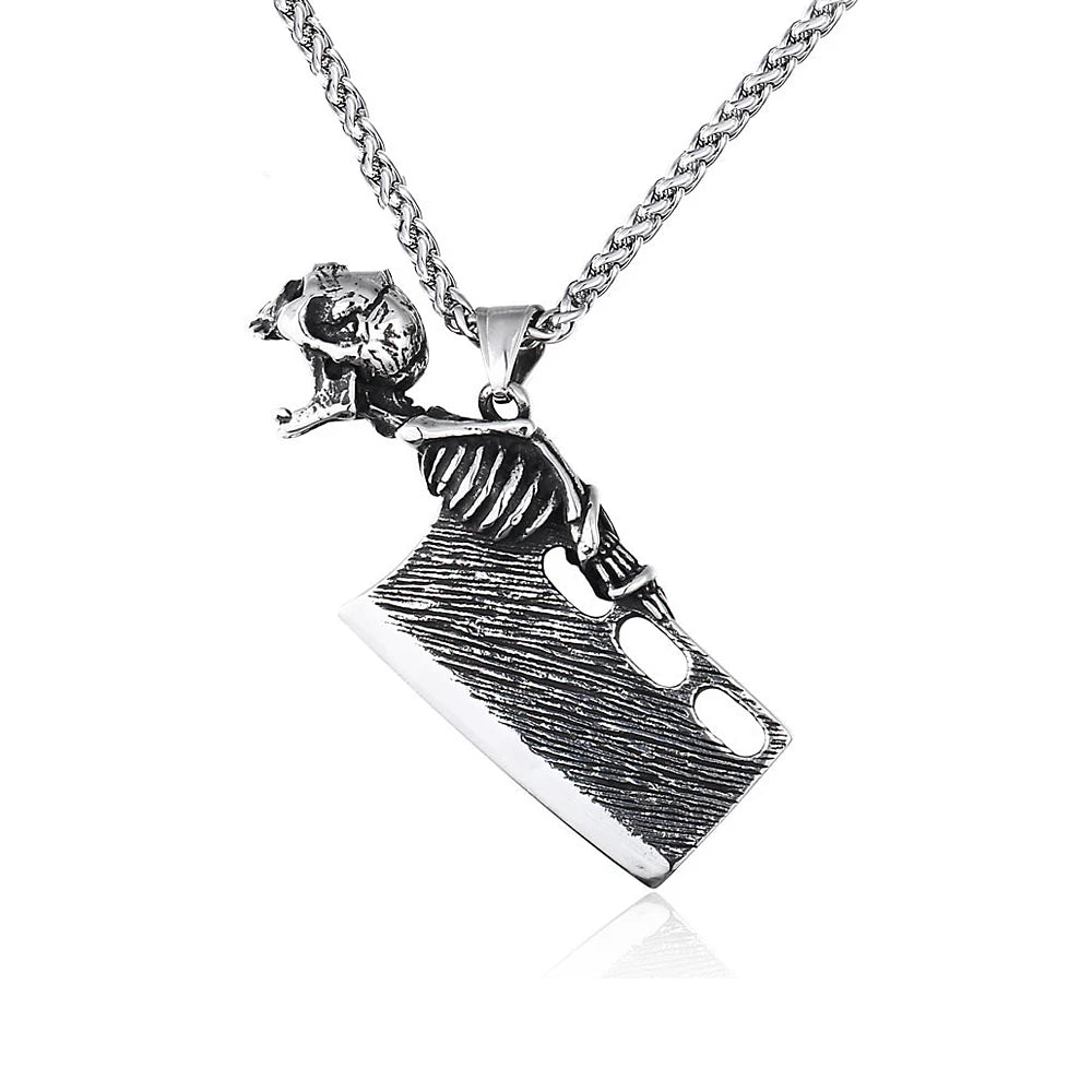 Gothic Skull Pendant Necklace — Stainless Steel