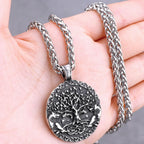 Nordic Vikings Tree of Life Odin Necklace Various Men Celtic Amulet Pendant Stainless Steel Vintage Charm Punk Jewelry