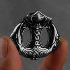 Viking Crow Anchor Pendant Necklace for Men — Stainless Steel