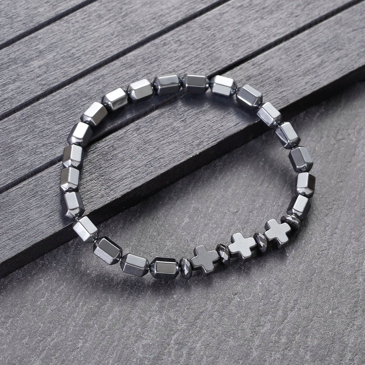 New Arrow Hematite Elastic Bracelet Men Jewelry Armband Heren Fashion Beaded Yoga Bracelet Women Bileklik