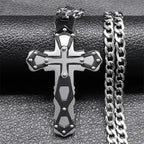 Cross Silver Pendant Necklace — Stainless Steel
