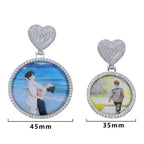 Gold Heart Photo Pendant Necklace 18K Iced Out