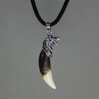 Punk Fashion Brave Men Wolf Gog Teeth Spike Pendant Necklace Women Men Lucky Jewelry Classic Fang Tooth Amulet Pendant Necklace