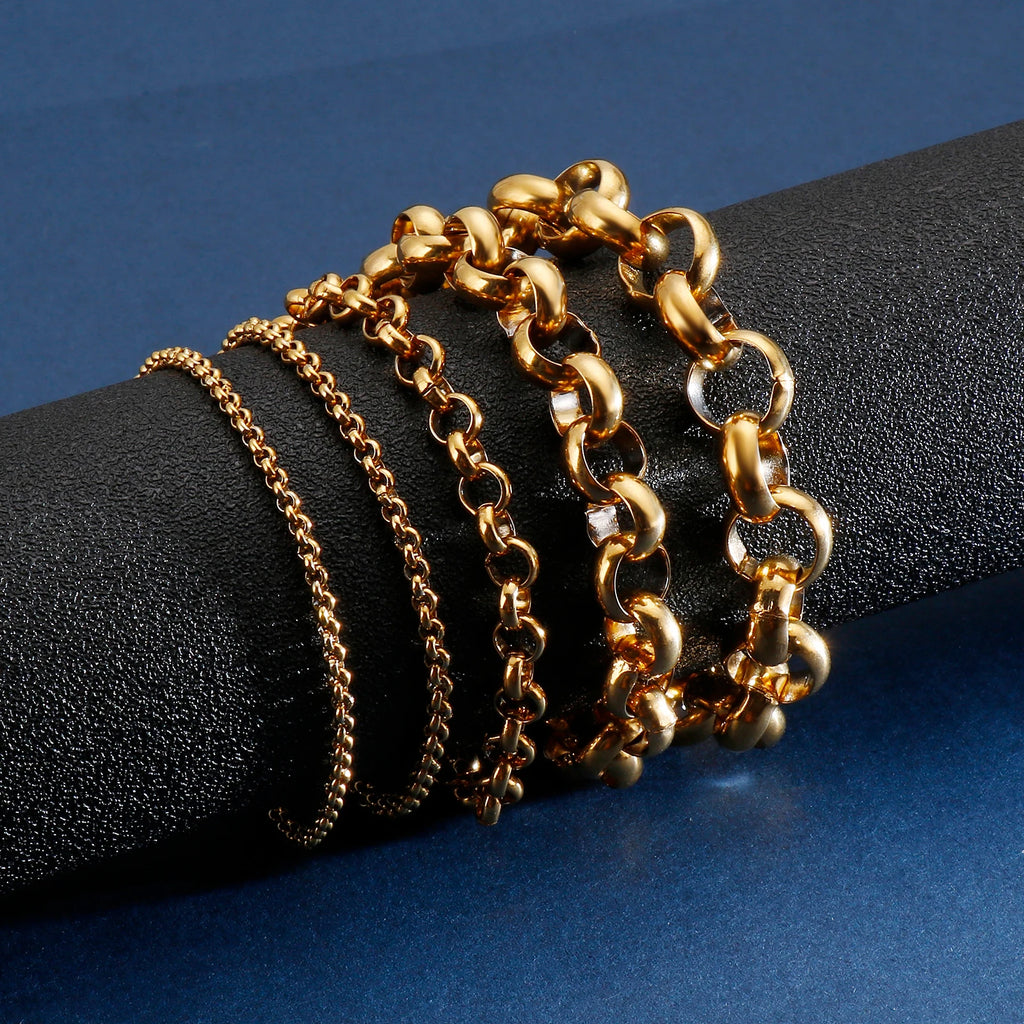 "O" Chain  Luxury Stainless Steel Bracelet Men's High Quality Simple Chunky Link Wholesale Dropshipping Gift