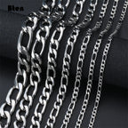 BTEN 2020 Fashion Classic Figaro Chain Necklace Men Stainless Steel Long Necklace For Men Women Chain Jewelry