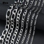 Stainless Steel Figaro Chain Necklace — Classic