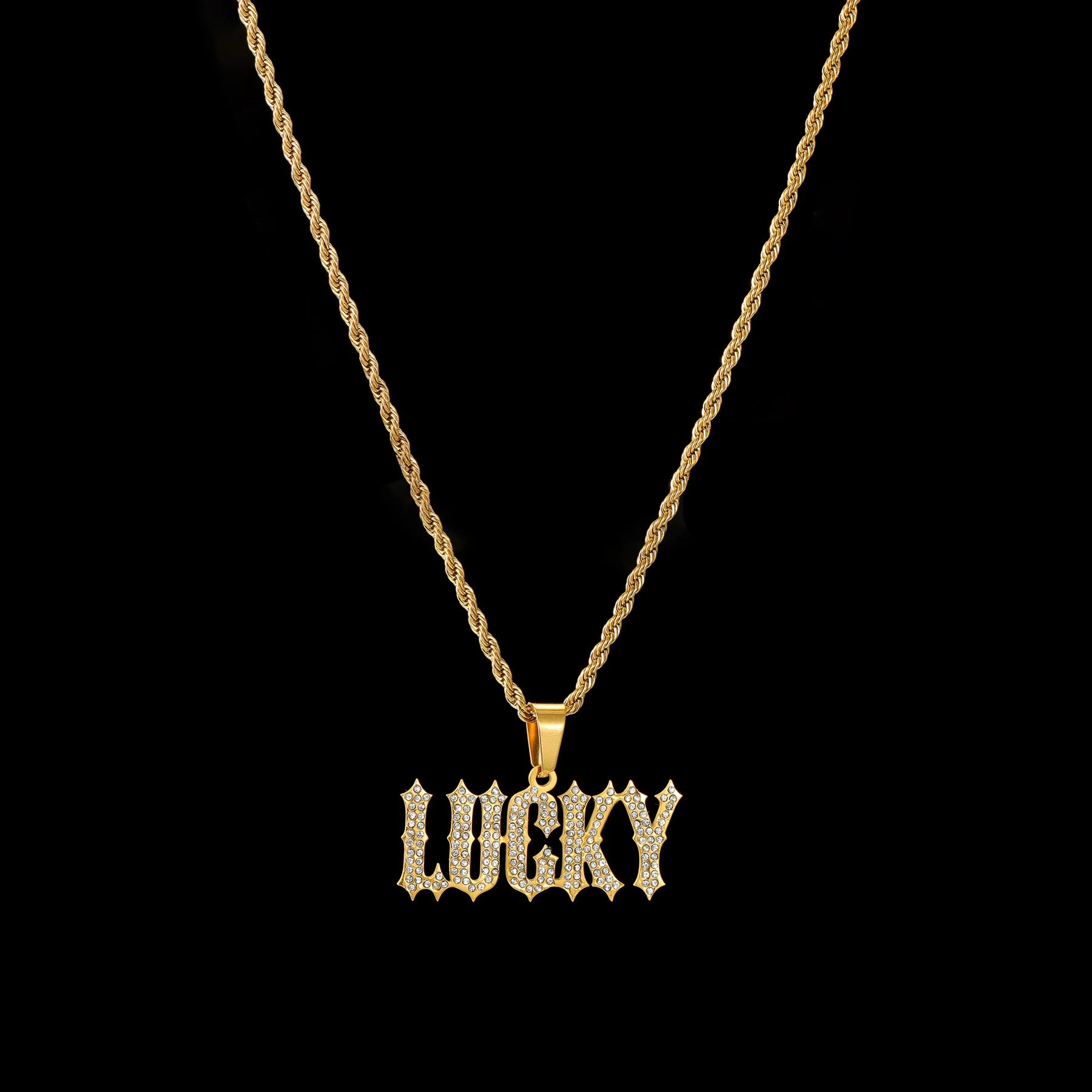 Personalized Custom Zircon Name Necklace Stainless Steel for Women Men Double Layers Zircon Twist Chain Birthday Jewelry Gift