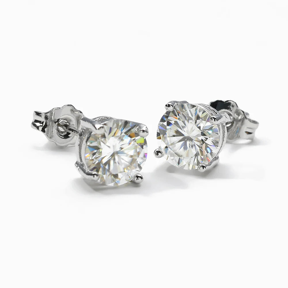 925 Silver VVS Moissanite Stud Earrings