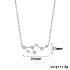Unift Clear Zircon Zodiac Constellation Women Necklaces Star Sign Pisces Aries Taurus Pendant Fashion Horoscope Amulet Jewelry