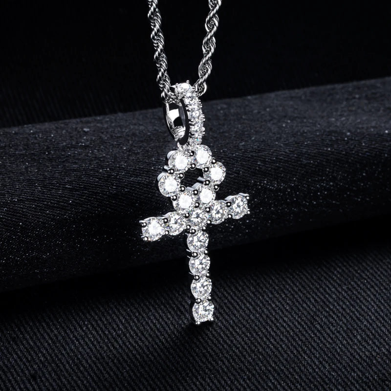 Iced Out Cross Pendant — 925 Silver